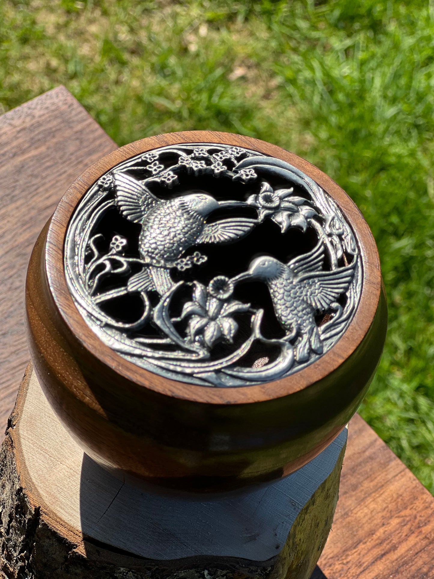 Handturned Walnut Potpourri Bowl