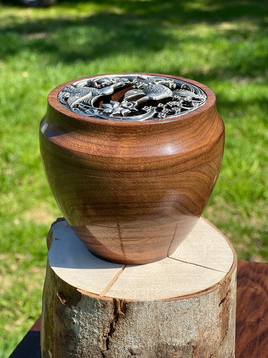 Handturned Walnut Potpourri Bowl